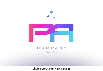 pa p a  creative pink purple blue modern dots creative alphabet gradient company letter logo design vector icon template