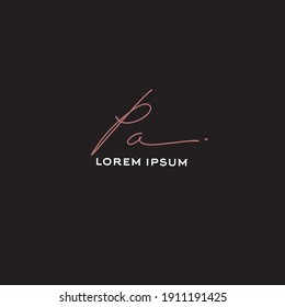 PA p a Initial handwriting creative fashion elegant design logo Sign Symbol template vector icon