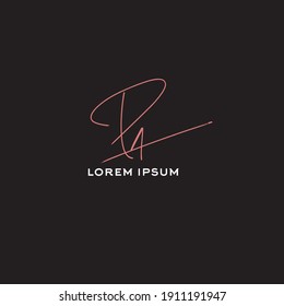 PA p a Initial handwriting creative fashion elegant design logo Sign Symbol template vector icon