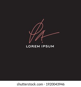 PA p a Initial handwriting creative fashion elegant design logo Sign Symbol template vector icon