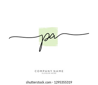 PA P A Initial handwriting logo template