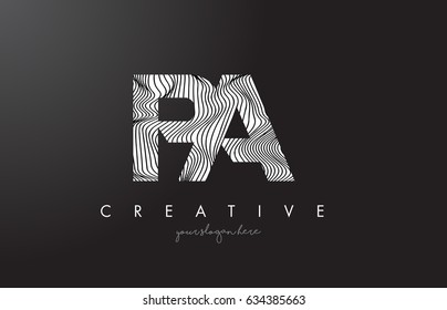 PA P A Letter Logo with Zebra Lines Texture Design Vector Illustration.