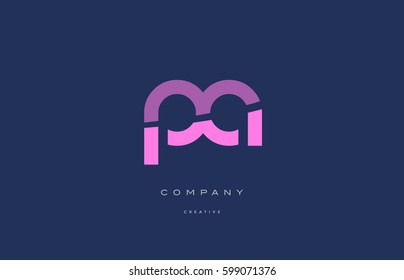 pa p a  pink blue pastel modern abstract alphabet company logo design vector icon template 