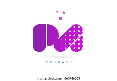 pa p a pink dots dotted letter logo alphabet creative company vector icon design template