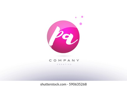 pa p a  sphere pink 3d alphabet company letter combination logo hand writting written design vector icon template 
