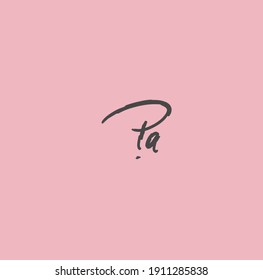Pa pink background handwritten logo
