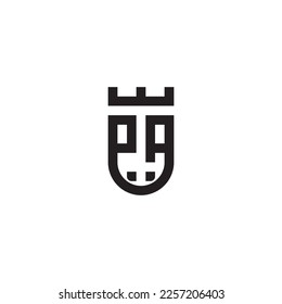 PA shield concept retro logo in high quality professional design that will print well across any print media