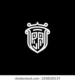 PA shield initial monogram with high quality professional design that will print well