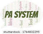 Pa System typography vector word cloud.