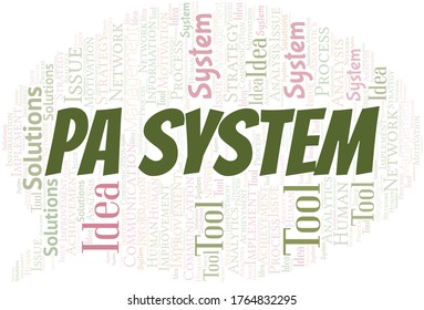 Pa System Typografie Vektor Wort Cloud.