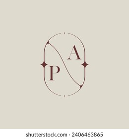 PA Hochzeit Klassiker in elegantem Monogramm mit hochwertigem professionellem Design, das gut drucken wird