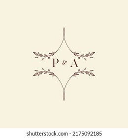 PA wedding initial logo letters in high quality professional design that will print well across any print media