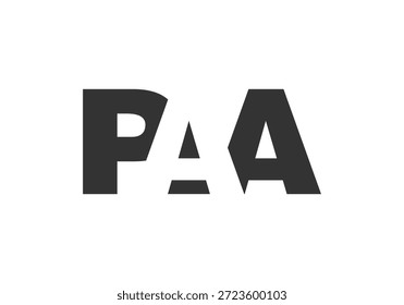 Diseño del logotipo de PAA. Letra inicial PA Un estilo de letra atrevido para startups tecnológicas, consultoría, marca corporativa. Nombre creativo de la empresa, titulares de la tipografía, identidad, logotipo de moda. Ilustración vectorial.