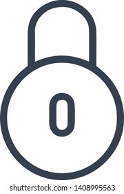 Paadlock security icon flat style isolated on white background