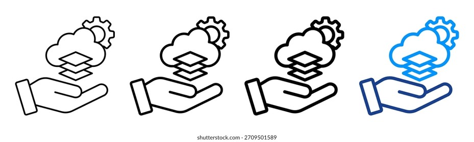 Paas Icon Different Outline Collection Set