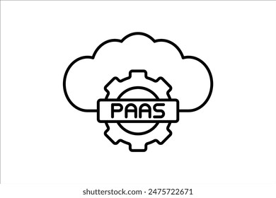 Icono de PaaS. Icono relacionado con la computación en la nube. Adecuado para Sitio web, App, interfaces de usuario, imprimible, etc. Estilo de ícono de línea. Diseño de Vector simple editable