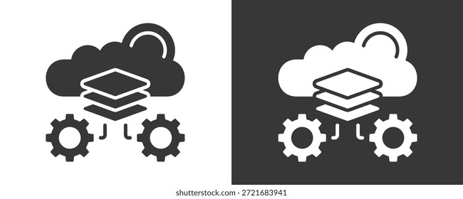 Paas Icon Set Vector Collection Isolated In Black And White