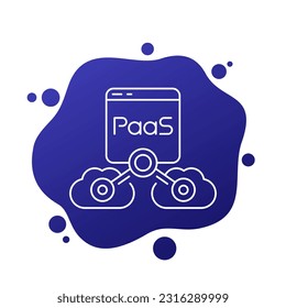 Paas line icon, Platform as a Service vector