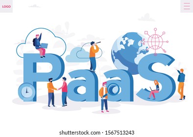 PaaS   technology concept Vector illustration for web banner, infographics, mobile. platform as a service cloud solution.