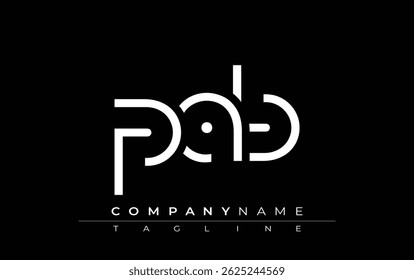 PAB abstract letter design. Modern Business Logo Design With Abstract Typography and Contemporary Style