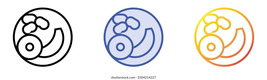 pabellon criollo icon. Linear, Blue Fill and Gradient Style Design Isolated On White Background