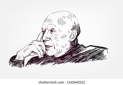Pablo Picasso vector sketch portrait