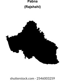 Pabna district blank outline map