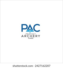 pac bow arrow archery vector logo template