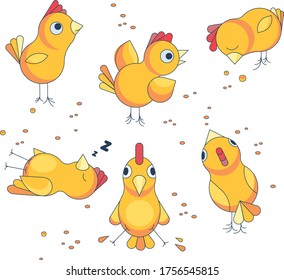 pac of cute Chicks Has a Good Time