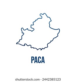 Paca french region smooth outline map