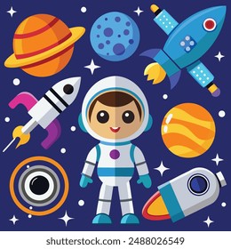 pace Elements Vector Icon. Space Concept Illustration