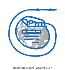 marca-passo ícone biomédico doodle vetor de esboço. sinal biomédico marca-passo. ilustração de símbolo isolado