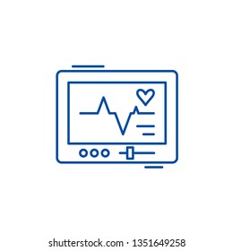 Pacemaker line icon concept. Pacemaker flat  vector symbol, sign, outline illustration.