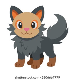 Pachirisu a cute pokemon character with fluffy fur standing on a white background looking happy and friendly