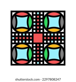 pachisi board and pieces color icon vector. pachisi board and pieces sign. isolated symbol illustration