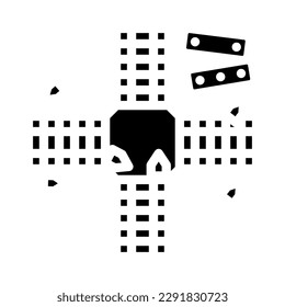 pachisi board and pieces glyph icon vector. pachisi board and pieces sign. isolated symbol illustration