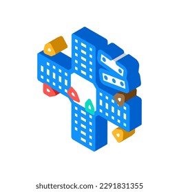 pachisi board and pieces isometric icon vector. pachisi board and pieces sign. isolated symbol illustration