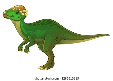 Pachycephalosaurus Cartoon Illustration
