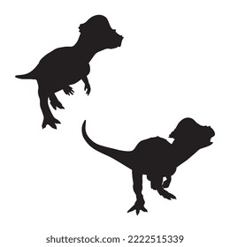 Pachycephalosaurus Dinosaur Vector Illustration Silhouette