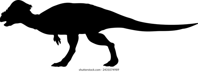 Pachycephalosaurus, isolated dinosaur silhouette vector illustration