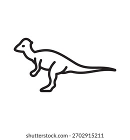 Diseño de Vector de icono de línea Pachycephalosaurus en estilo de moda