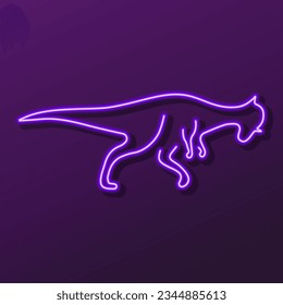 Pachycephalosaurus neon sign, modern glowing banner design, colorful modern design trend on black background. Vector illustration.