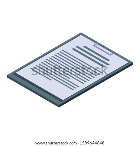 Pacient board icon. Isometric of pacient board vector icon for web design isolated on white background