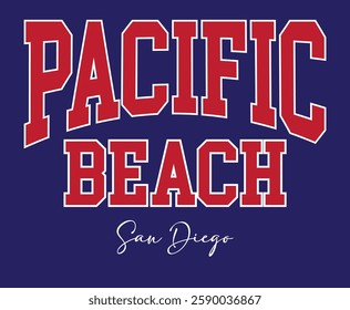 pacific beach college varsity graphic design print t shirt sweatshirt 