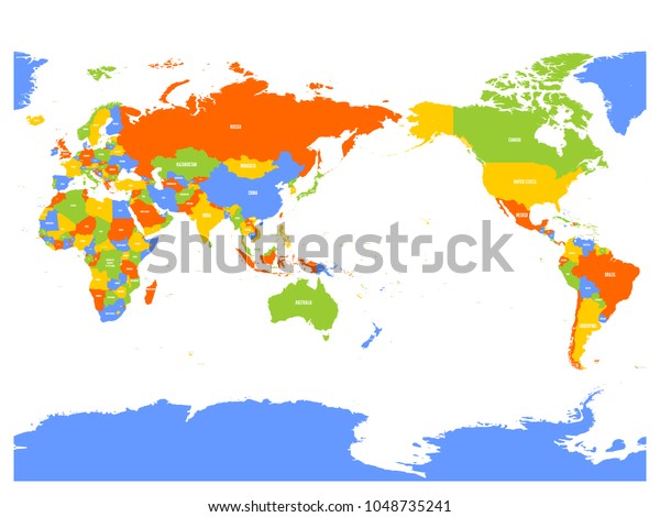 Pacific Centered Political Map World Vector Stock Vector Royalty Free   Pacific Centered Political Map World 600w 1048735241 