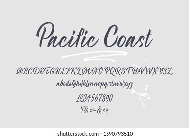 Pacific Coast Script. Handwritten Font