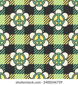 Pacific hippie chamomiles vector seamless pattern. Best for textile, wallpapers, home decoration, wrapping paper, package and web design.