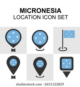 Ícone da ilha do Pacífico com a bandeira estrelada da Micronésia.