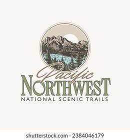 Pacific Northwest National Park Graphic Vector