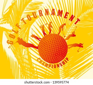 pacific ocean golf player vector art